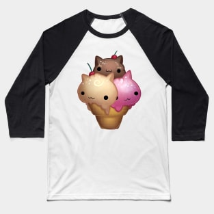 Ice Cream Cats Baseball T-Shirt